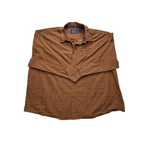 Wrangler George Strait Plaid Western Button‎ Down Shirt Brown Mens 4X Big Tall